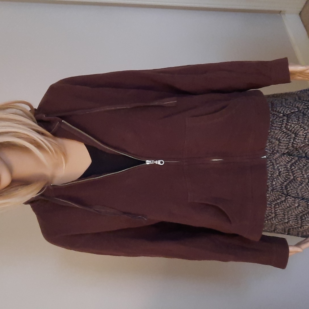 Brown zip sweat jacket
